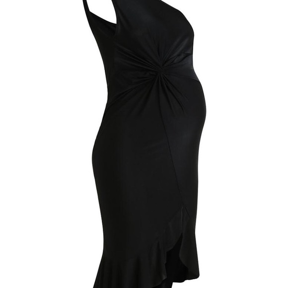 🆕 Maternity One Shoulder Twist Frill Midi Dress - Picture 4 of 4